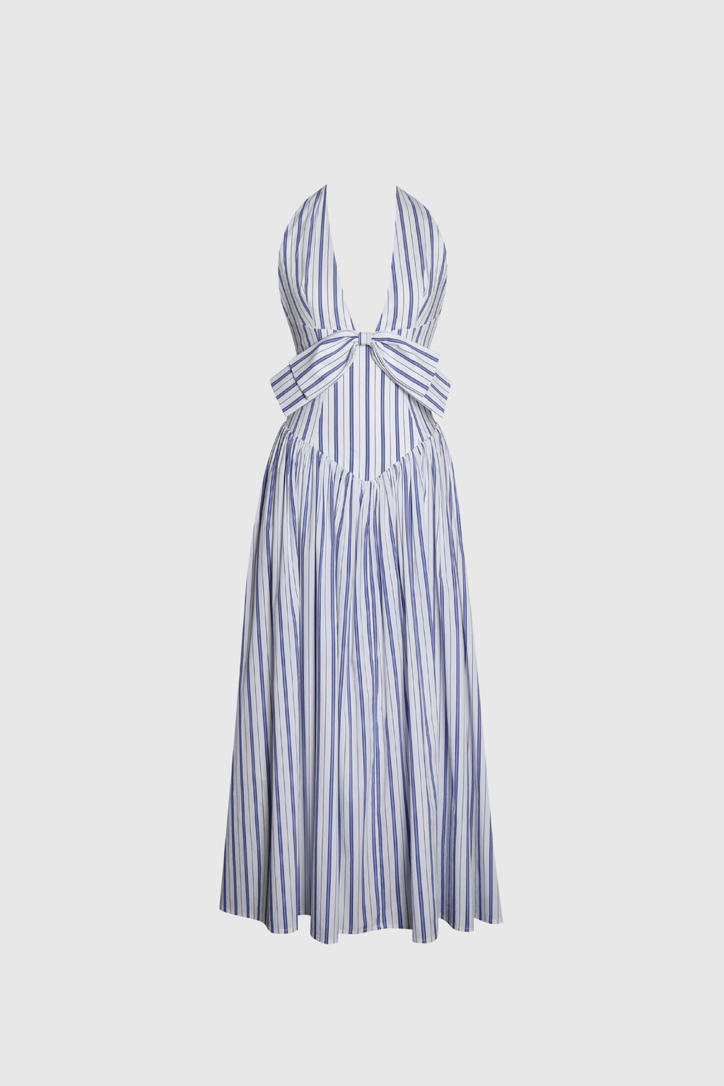 Dilay Halter Neck Stripe Maxi Dress