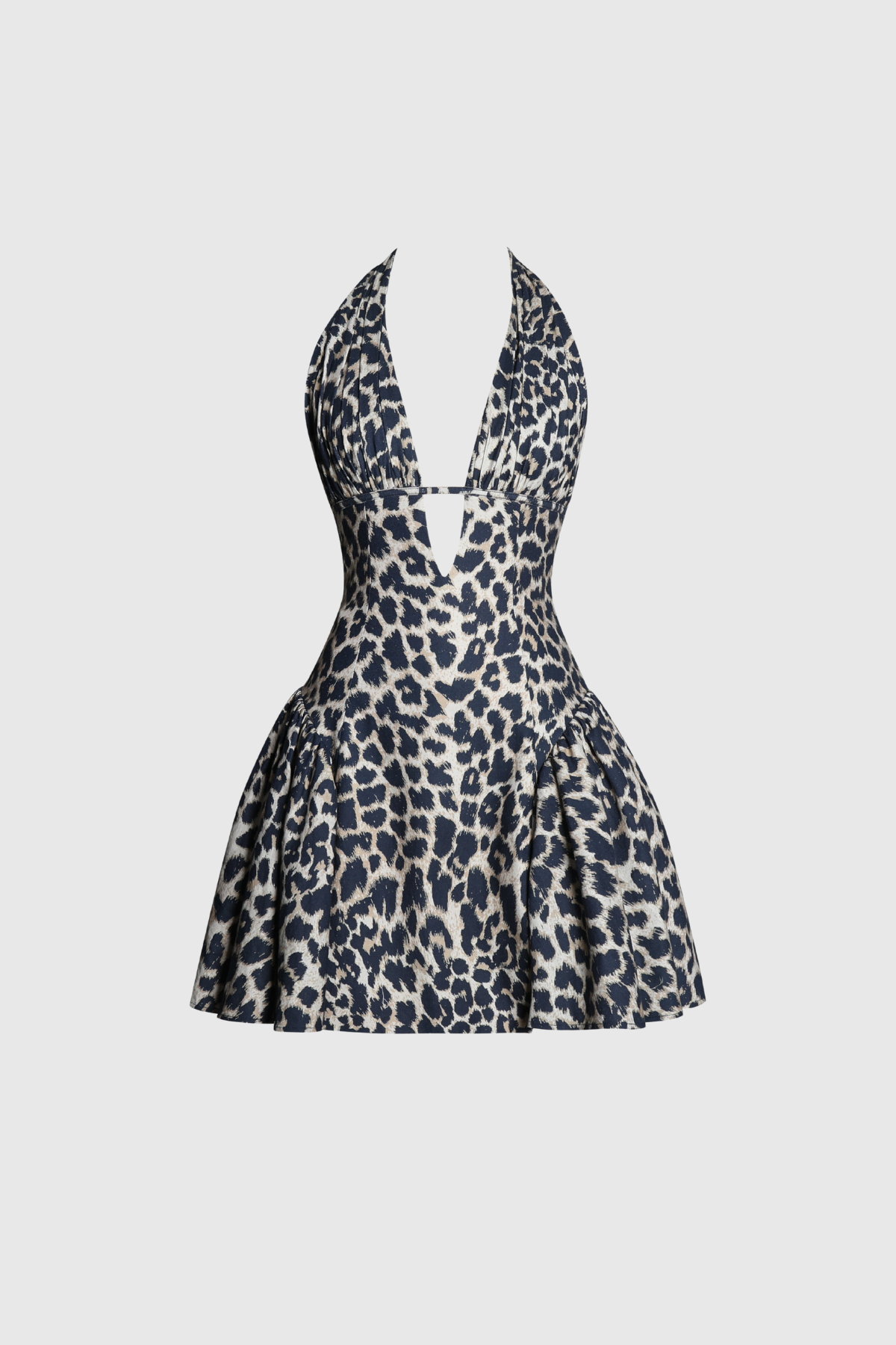 Dilbert Halter Neck Leopard Mini Dress