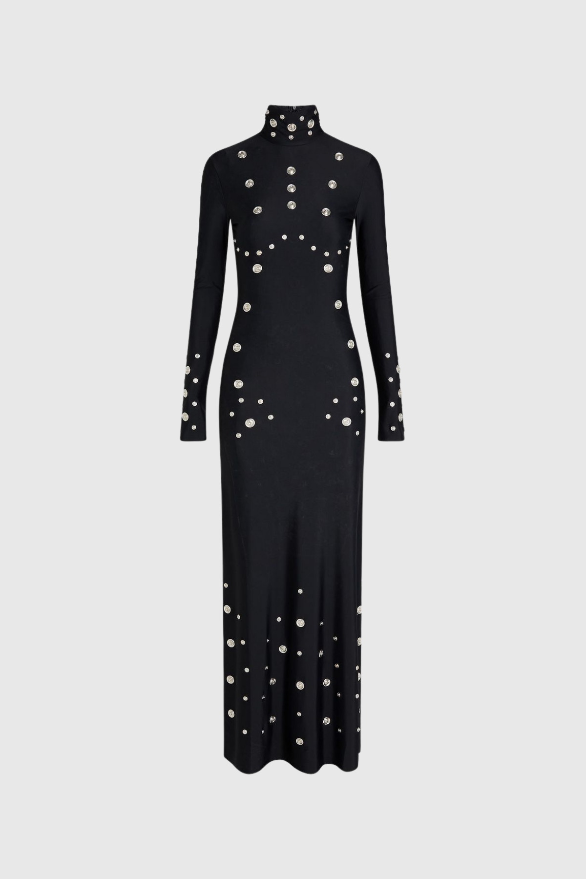 Dillan Embellished Split Maxi Dress In Black