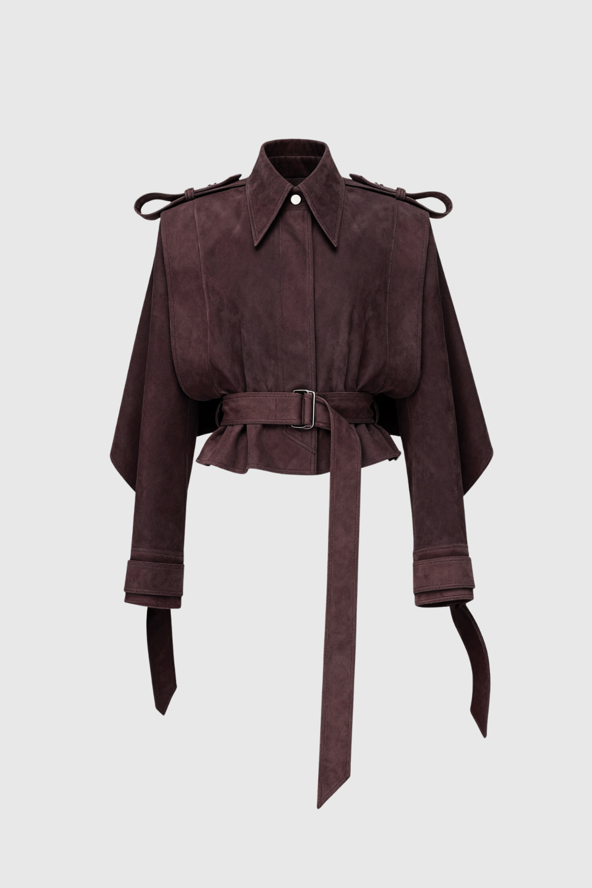 Dillon Lapel Belt Suede Jacket