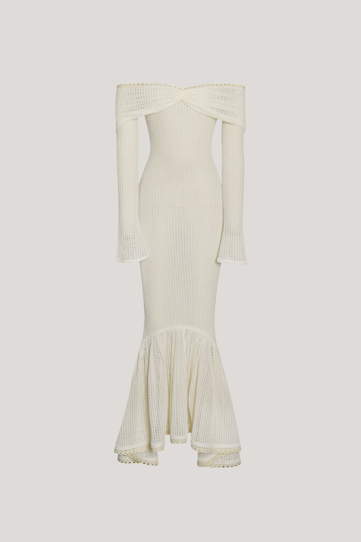 Dilwen Off Shoulder Bodycon Knit Midi Dress