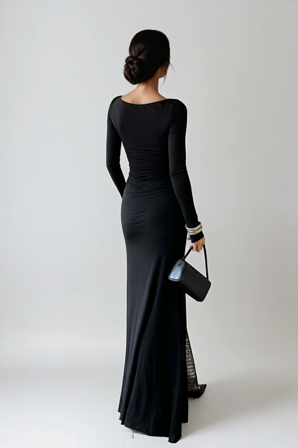 Dilwyn Deconstruct Mesh Split Maxi Dress