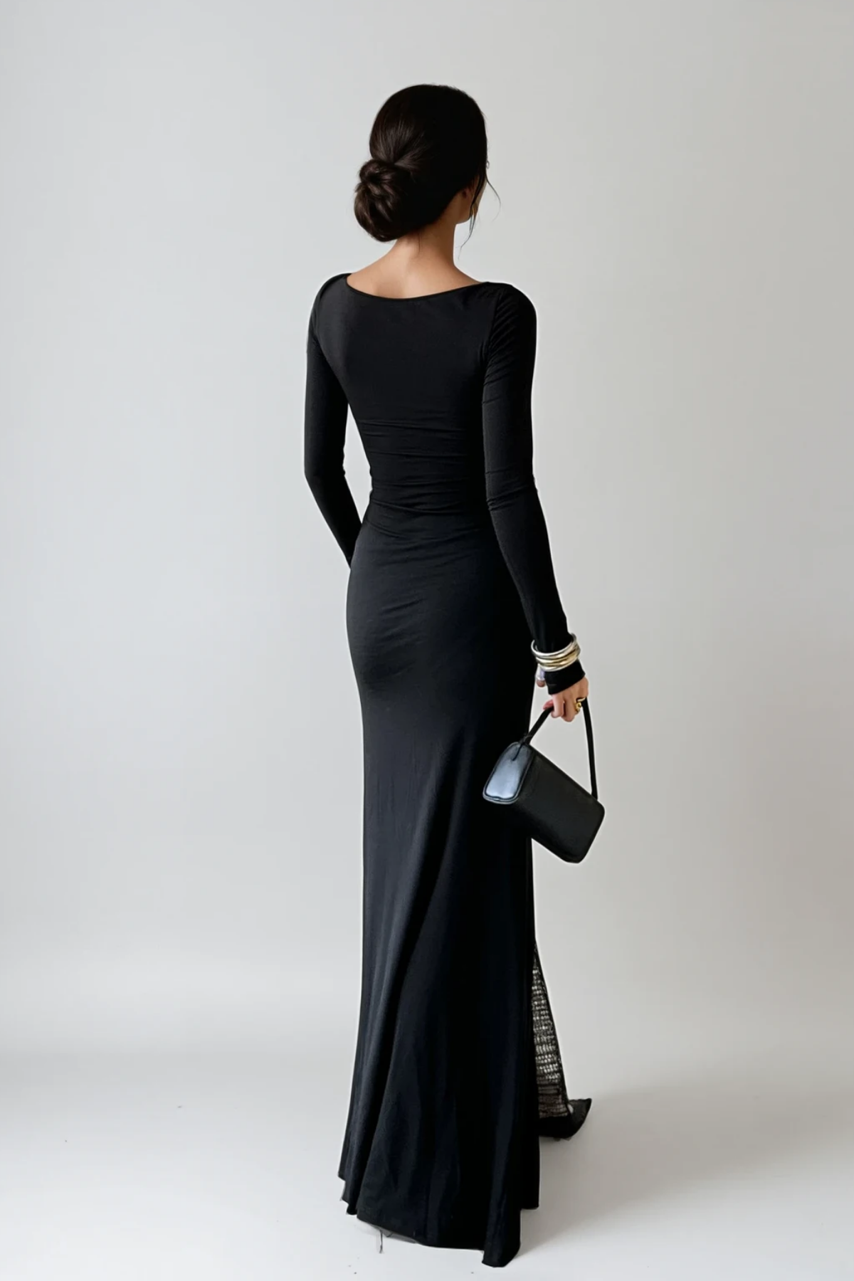 Dilwyn Deconstruct Mesh Split Maxi Dress