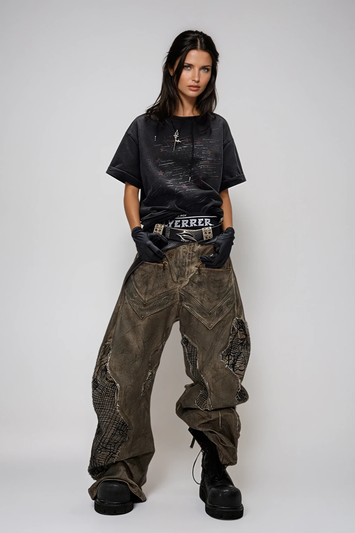 Dima Asymmetric Fringe Jeans