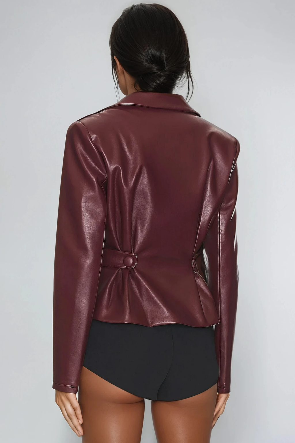 Dimi Double Breasted Leather Blazer