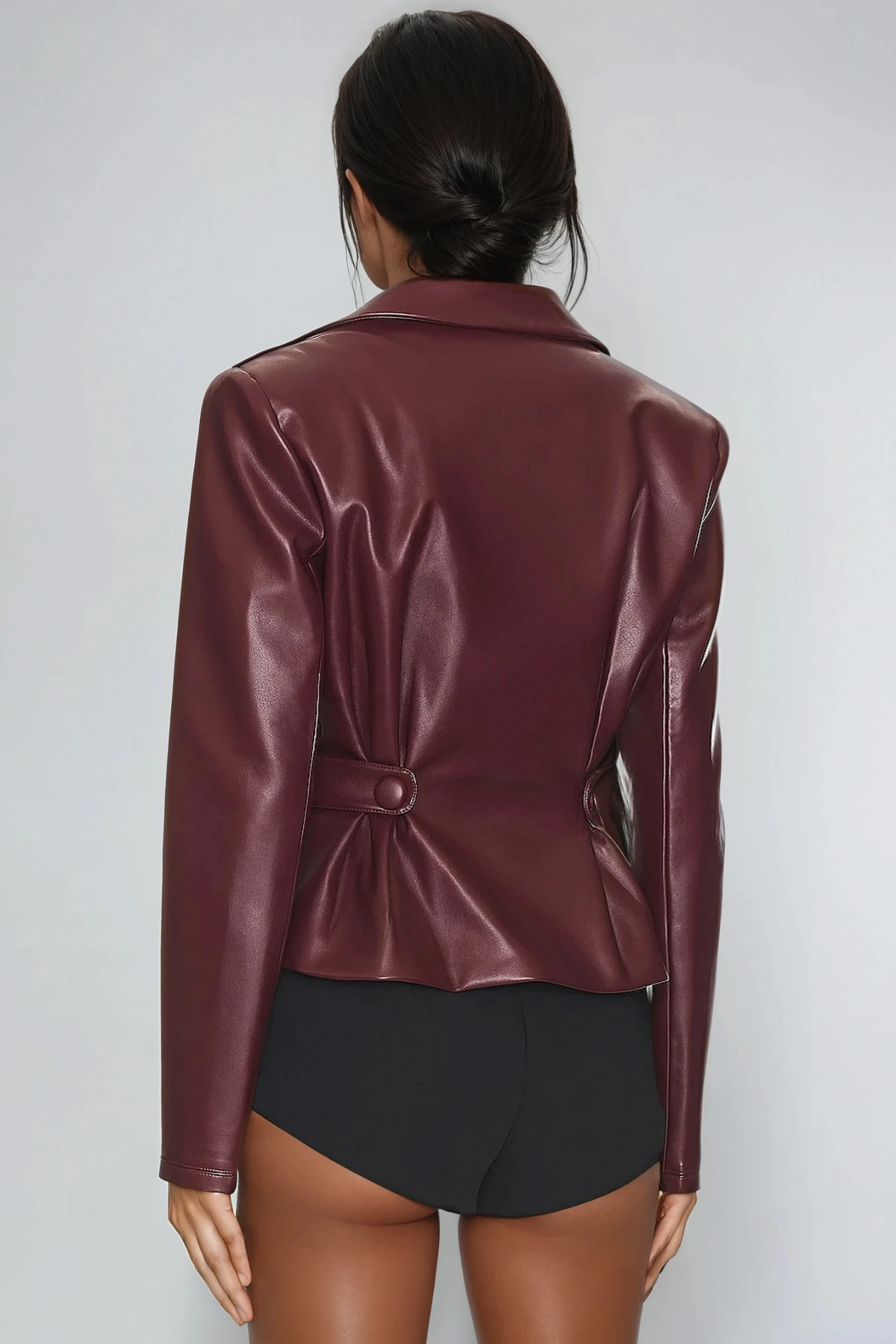 Dimi Double Breasted Leather Blazer