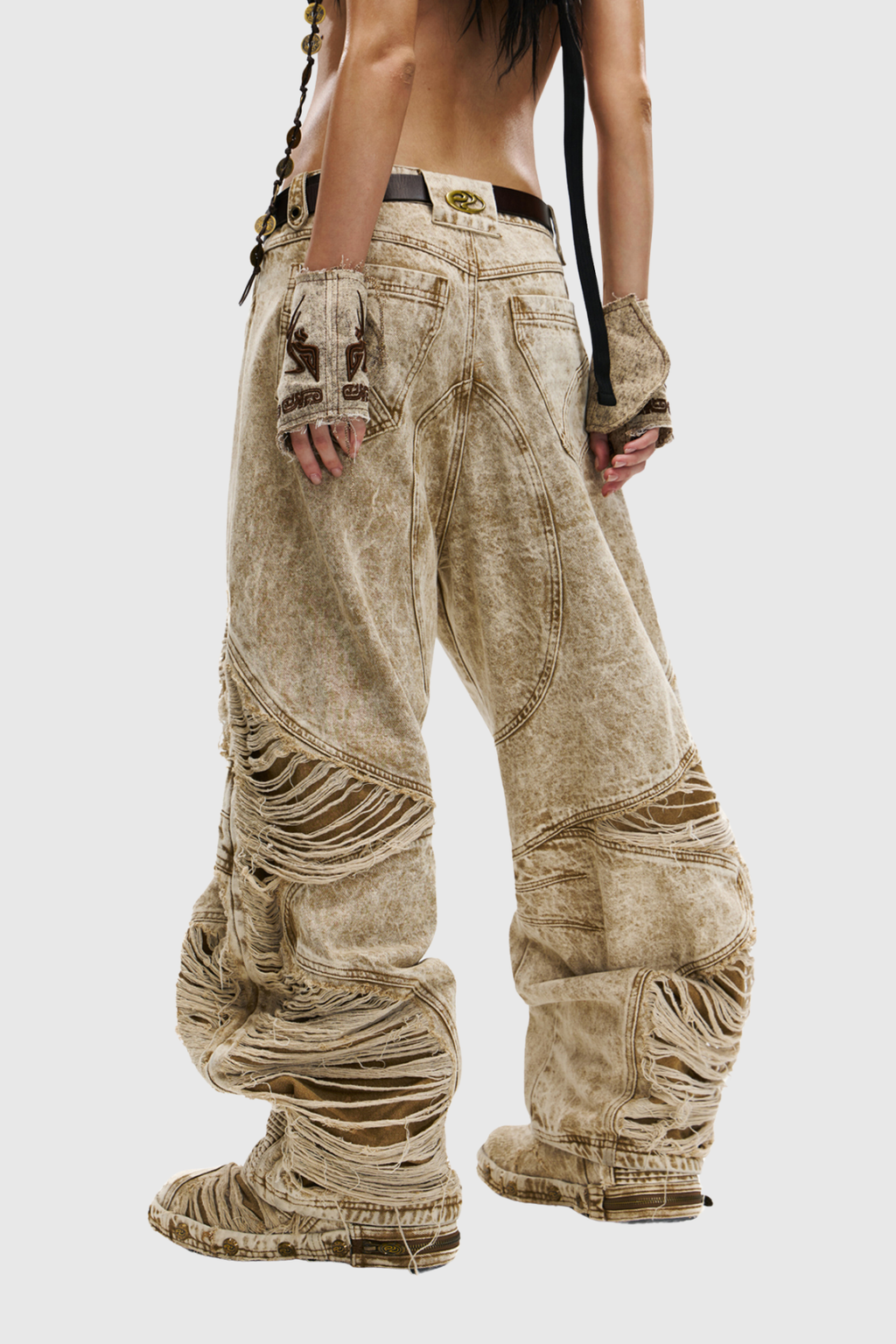 Dimitar Ripped Zipper Jeans