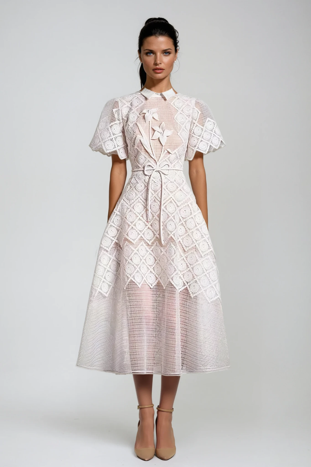 Dimitrios Flower Maxi Embroidered Dress