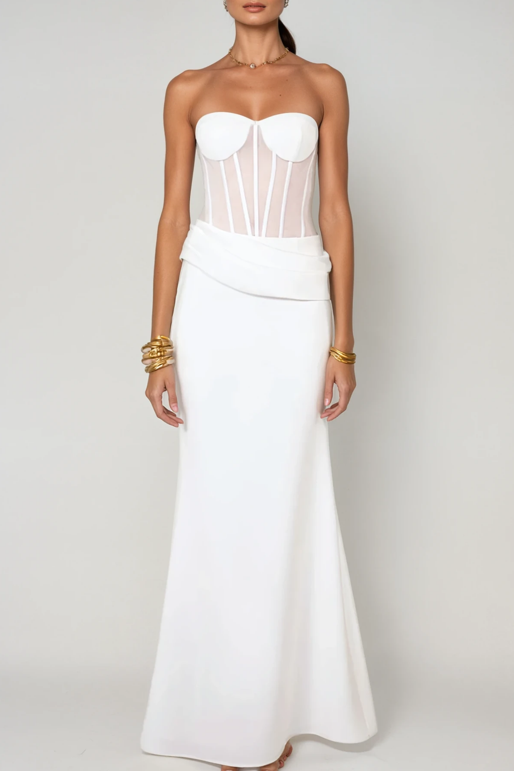 Dimos Strapless Corset Maxi Dress