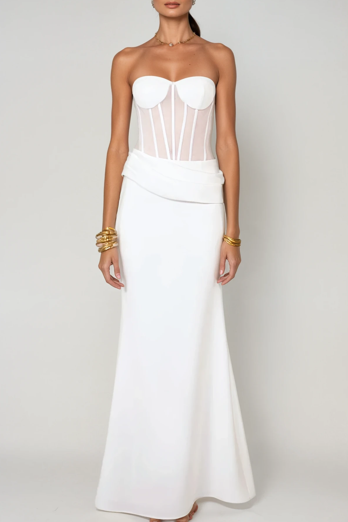 Dimos Strapless Corset Maxi Dress