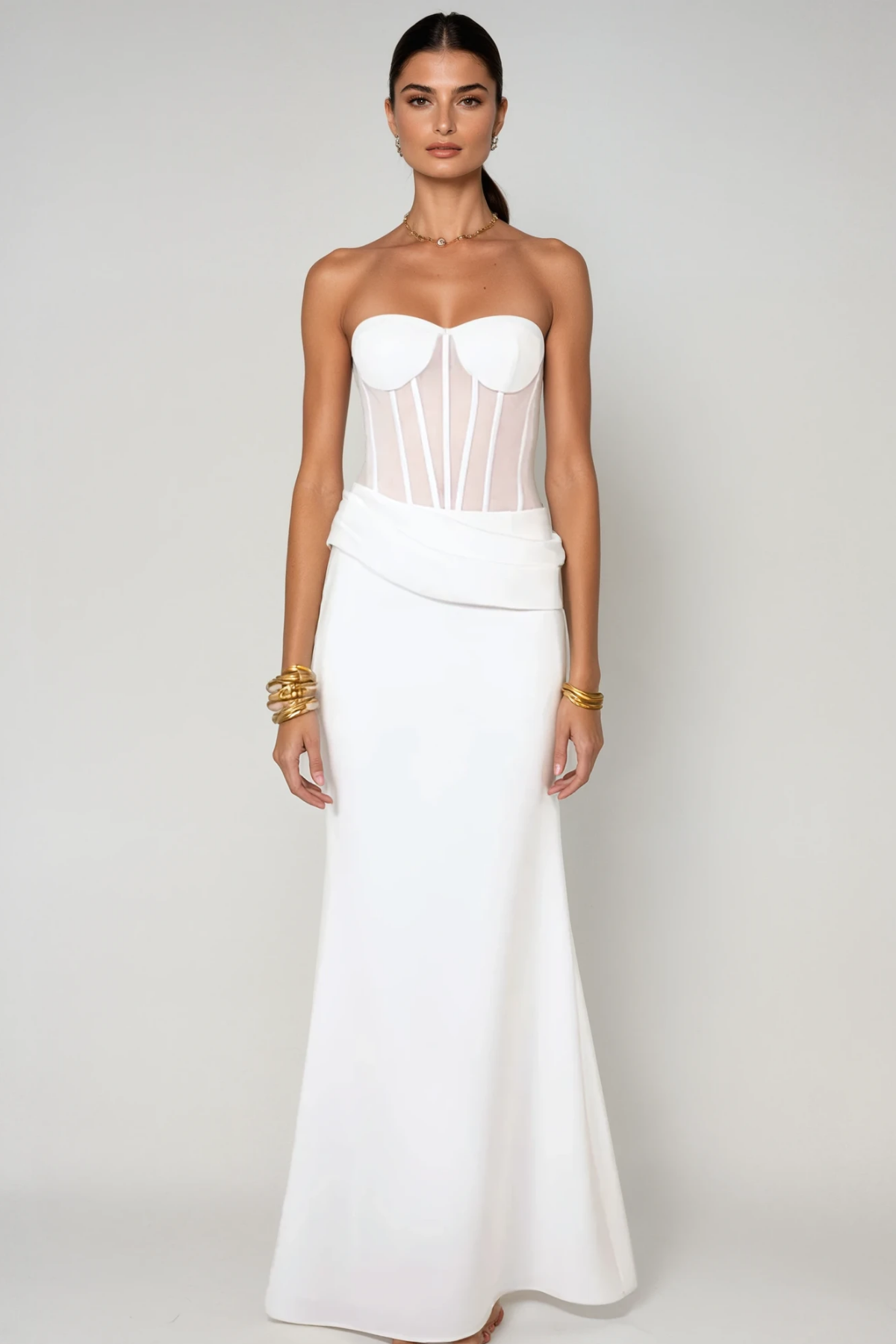 Dimos Strapless Corset Maxi Dress