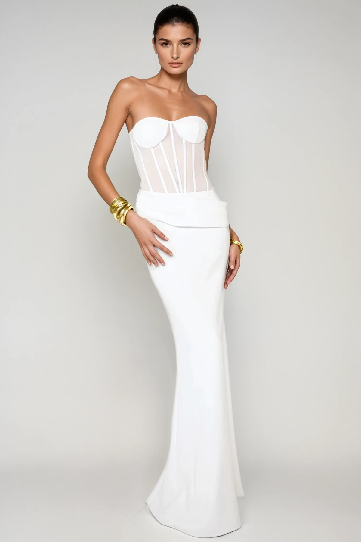 Dimos Strapless Corset Maxi Dress