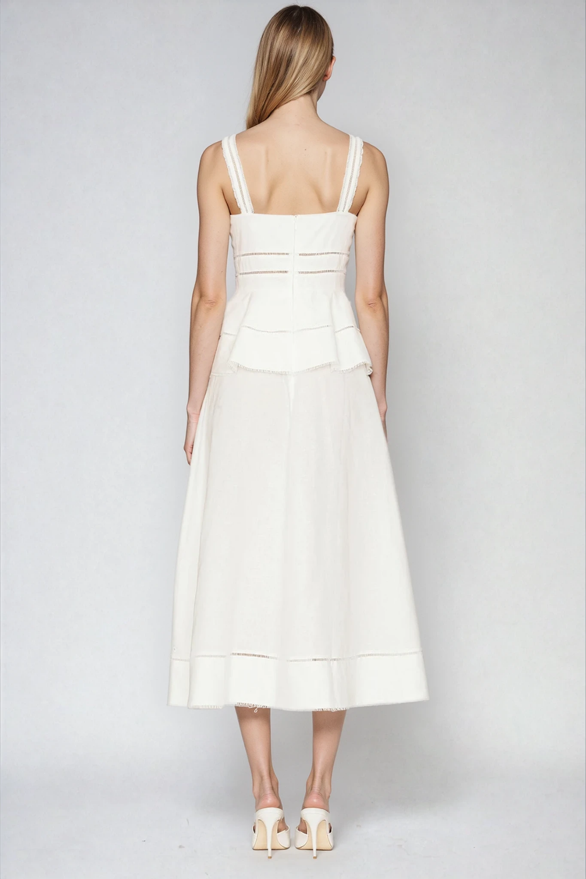 Dinis Cutout Ruffle Midi Dress