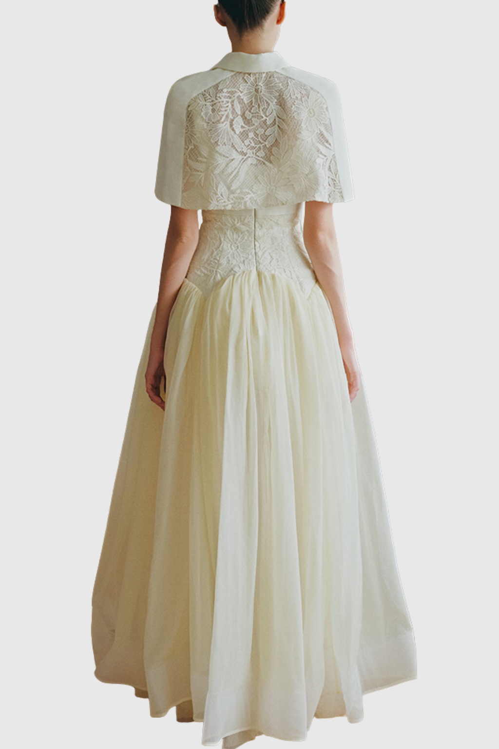 Diodato Floral Shawl Mesh Maxi Dress