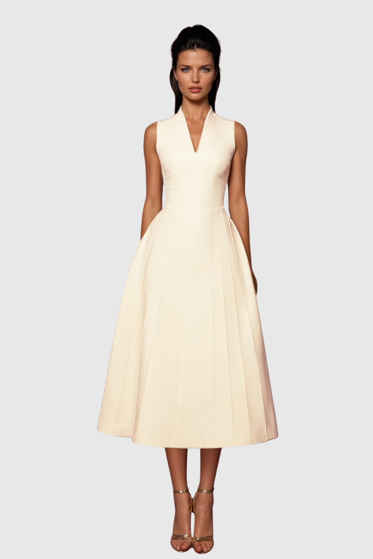 Diodore Shawl Ruffle Midi Dress