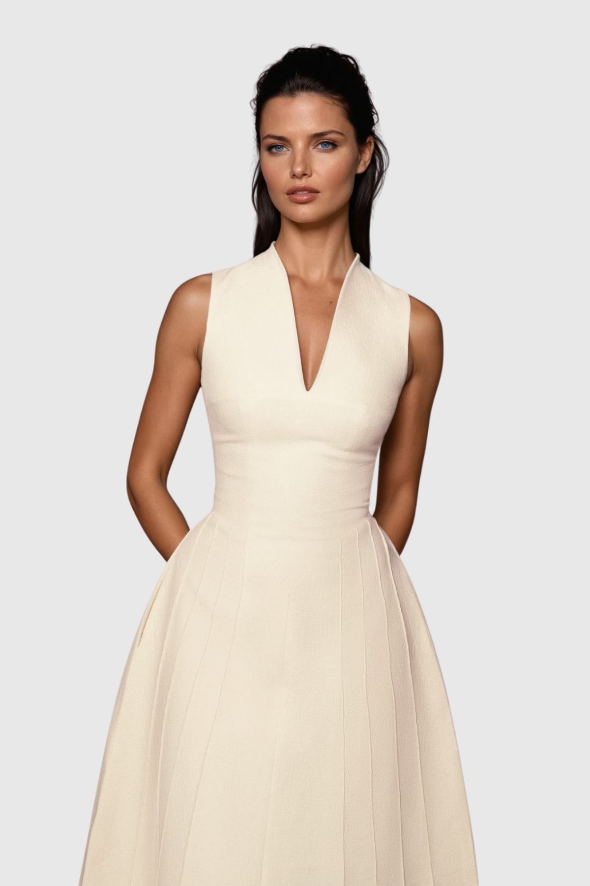 Diodore Shawl Ruffle Midi Dress