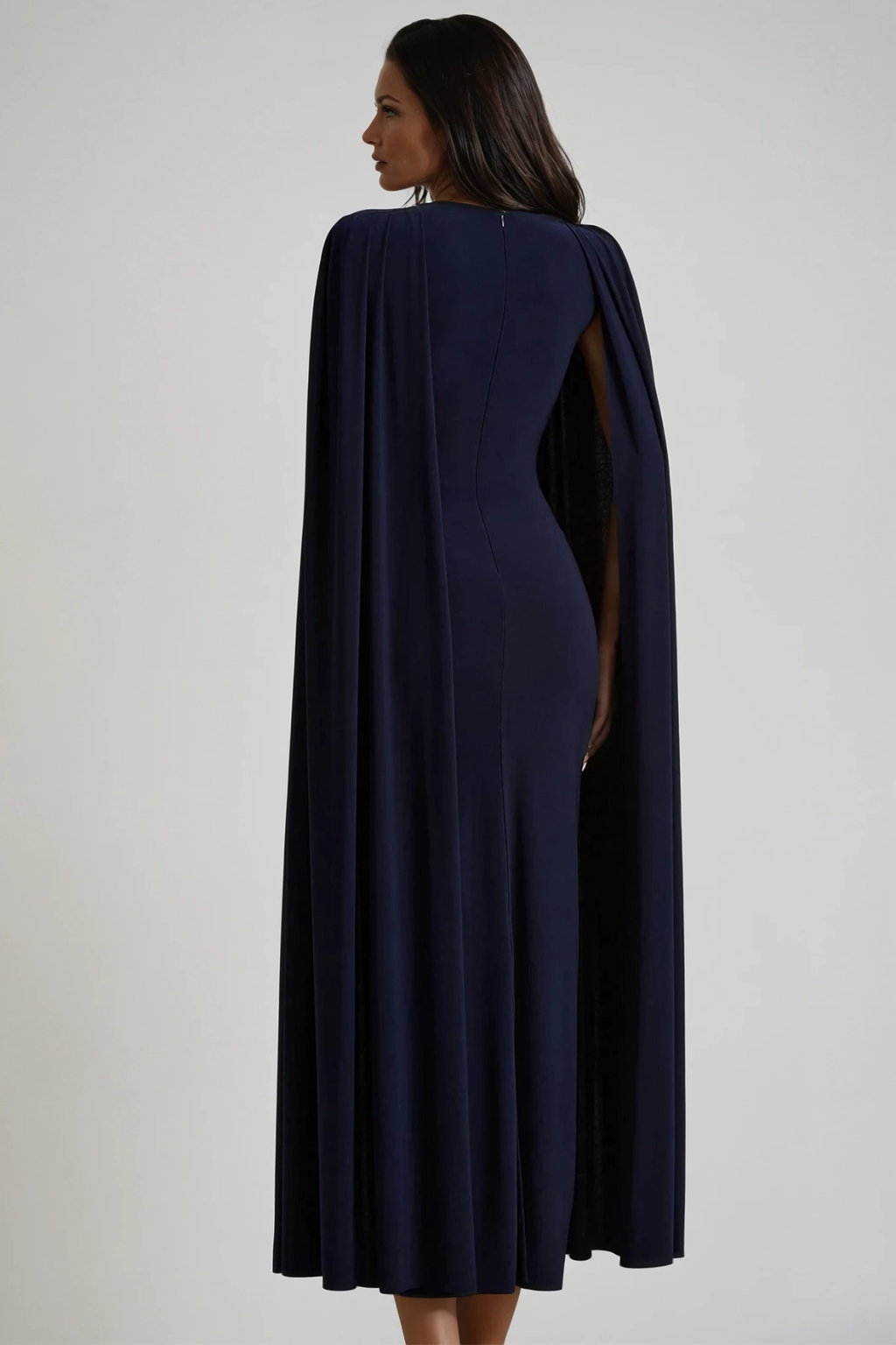 Diodotus Shawl Bodycon Maxi Dress In Blue