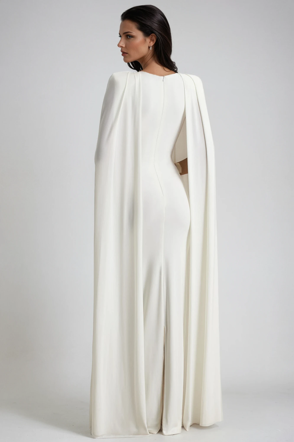 Diodotus Shawl Bodycon Maxi Dress In White