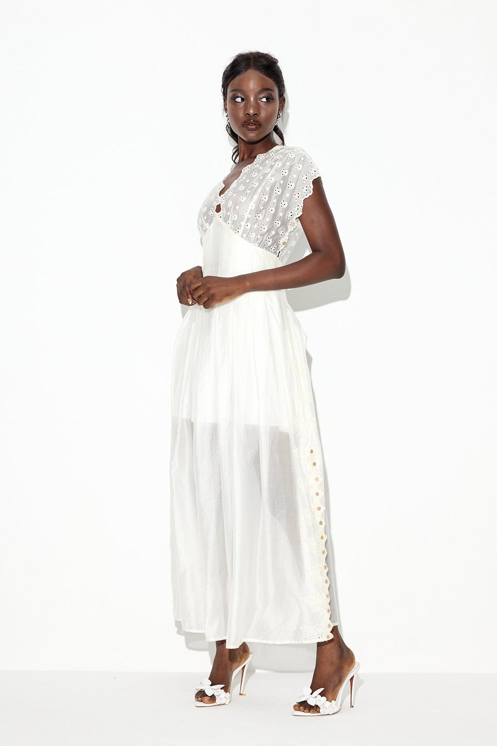 Eadburg Ruch Plunge Maxi Dress