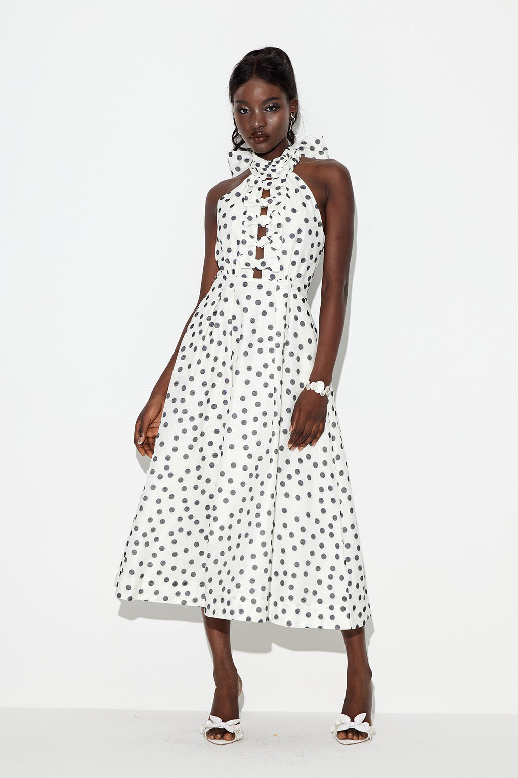 Eadwig Bow Dot Maxi Dress