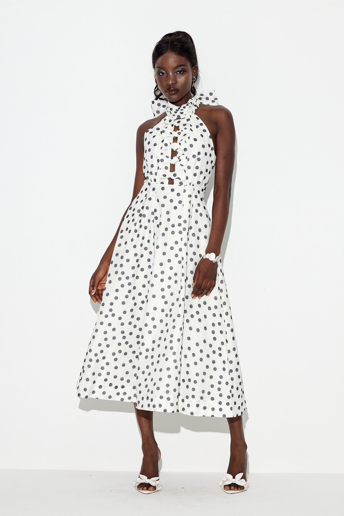Eadwig Bow Dot Maxi Dress