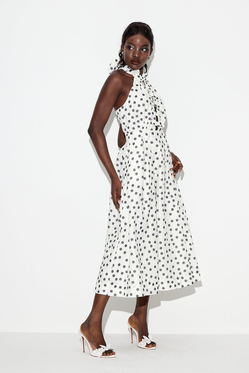 Eadwig Bow Dot Maxi Dress