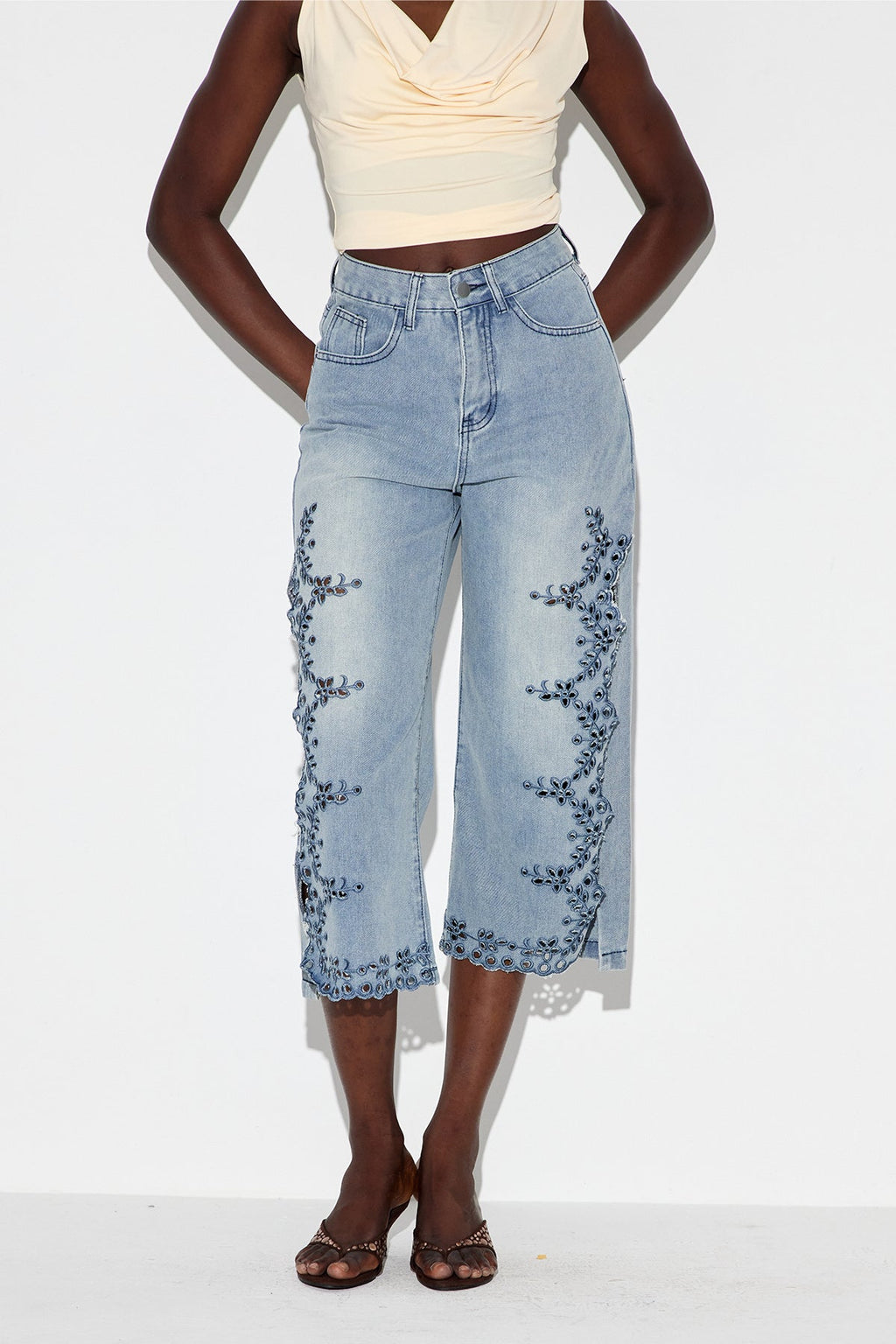 Ealdhelm Flower Cutout Jeans