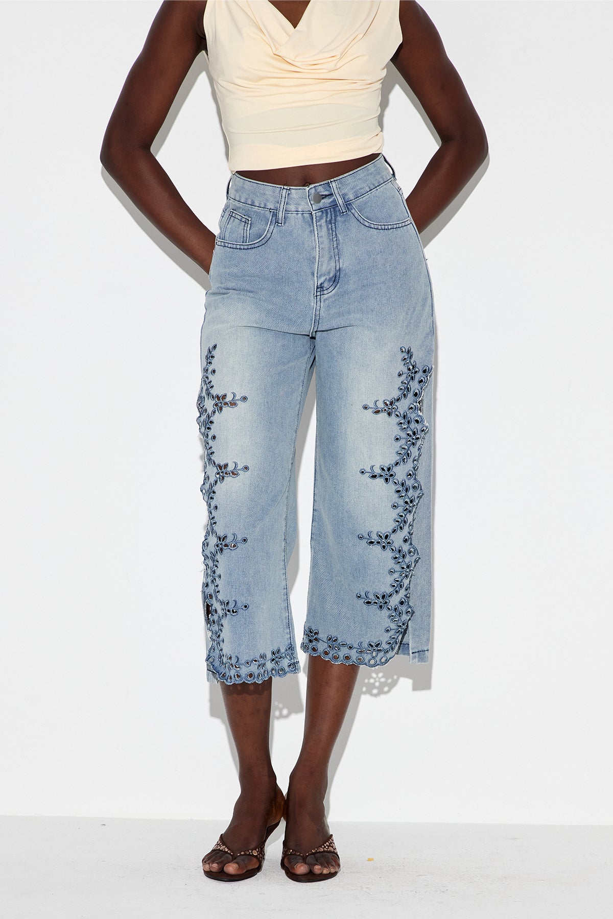 Ealdhelm Flower Cutout Jeans