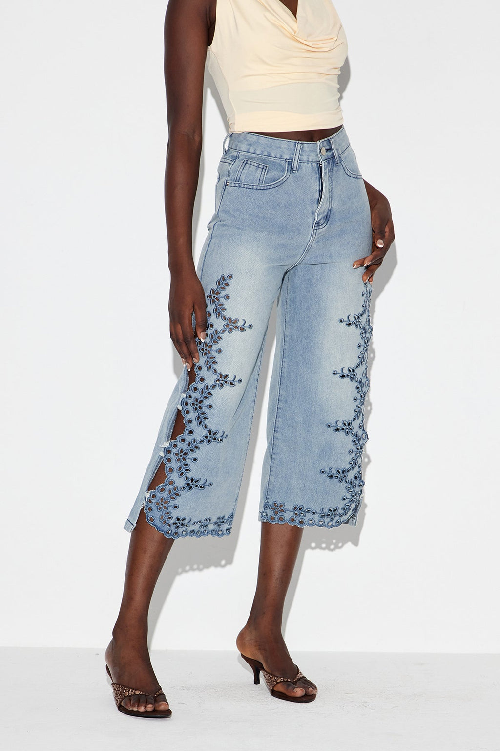 Ealdhelm Flower Cutout Jeans