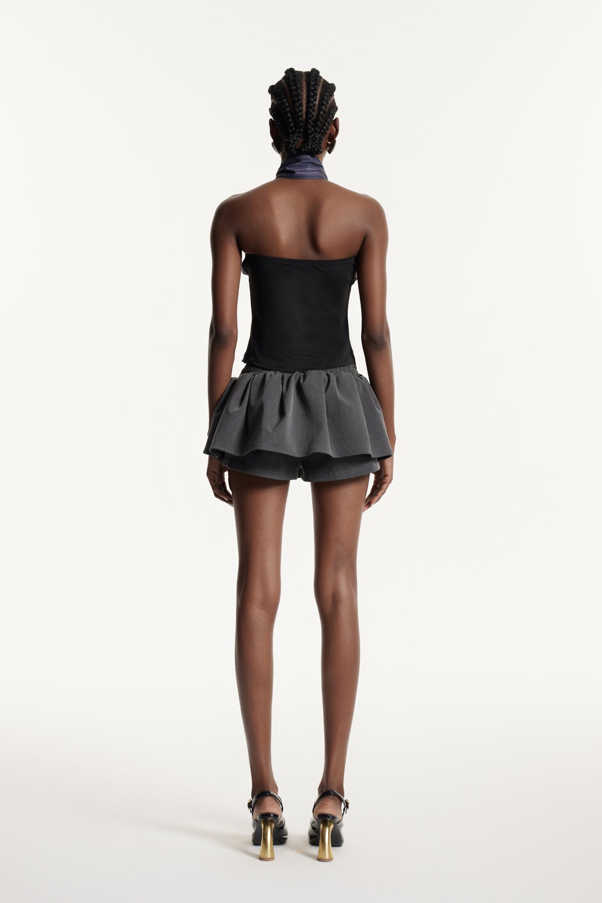 Earl Strapless Stripe Top In Blue