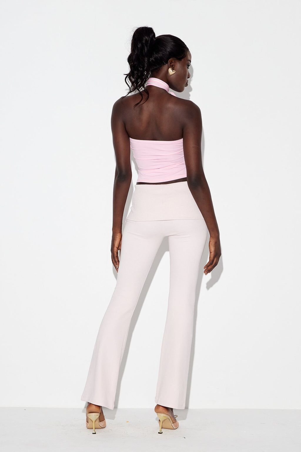 Earl Strapless Stripe Top In Pink