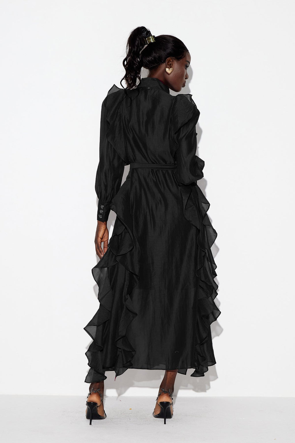 Earleen Ruffle Maxi Dress In Black