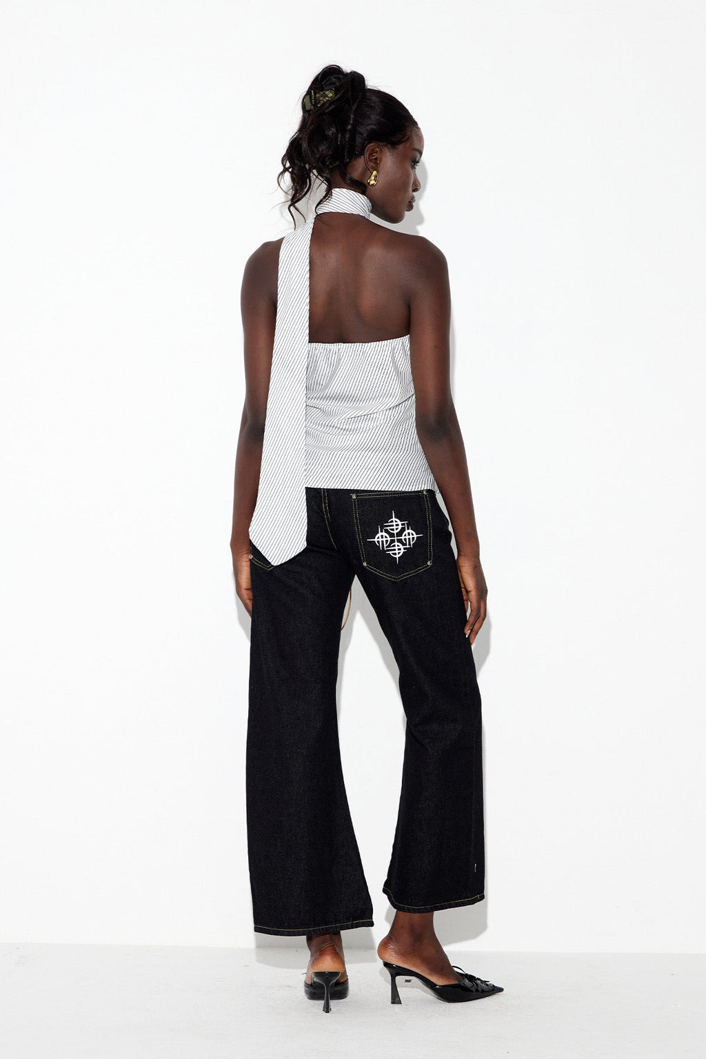 Eben Halter Neck Stripe Top