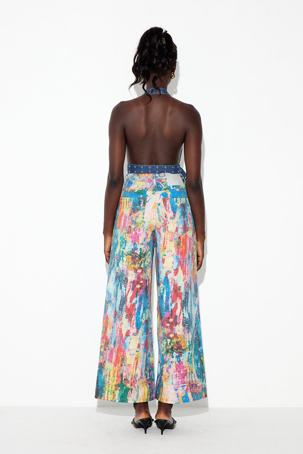 Eberhard Buckle Halter Neck Denim Top