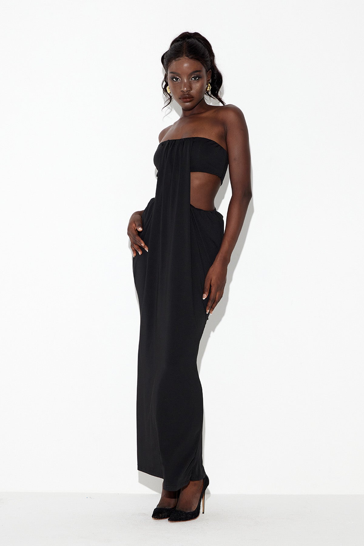 Ebrahim Cutout Ruch Maxi Dress