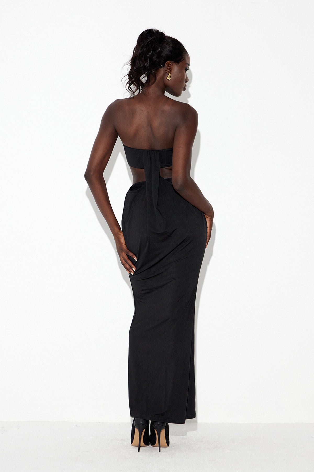 Ebrahim Cutout Ruch Maxi Dress