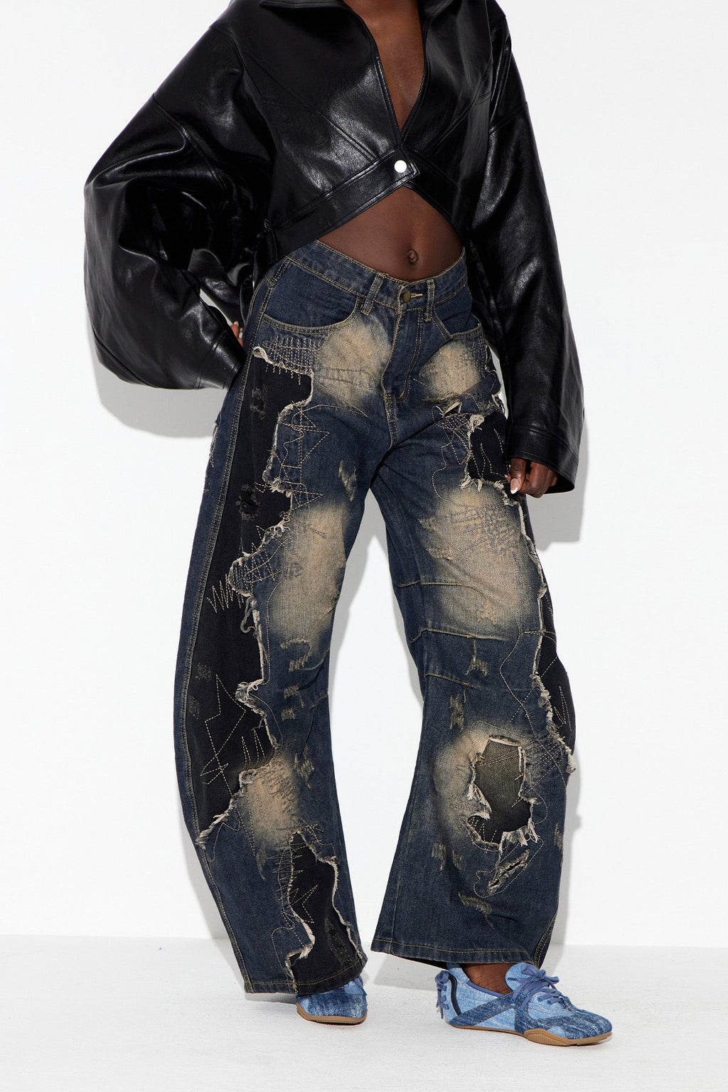 Ebrar Deconstruct Ripped Jeans