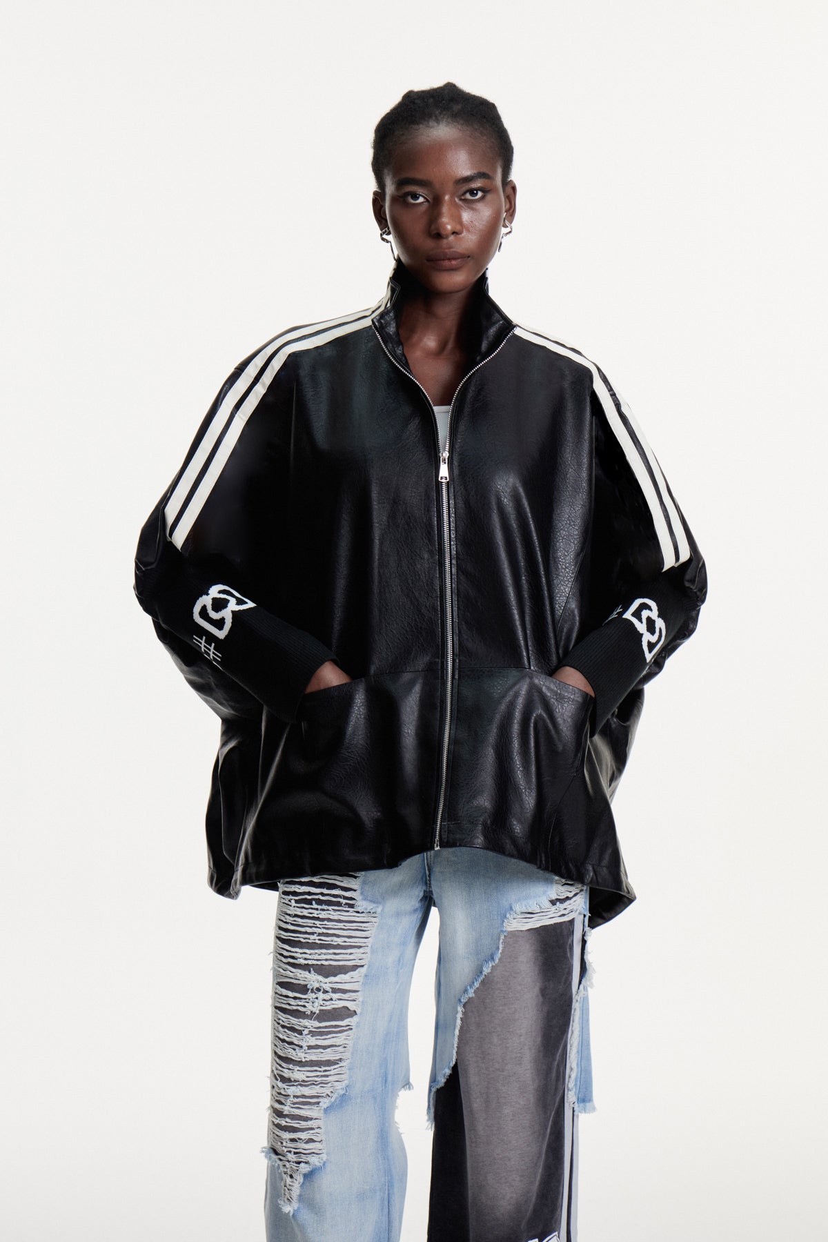 Edel Stand Collar Leather Jacket