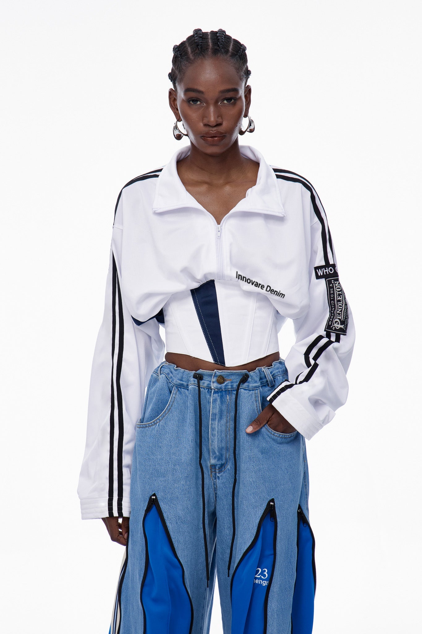 Edelgard Lace Up Corset Top In White