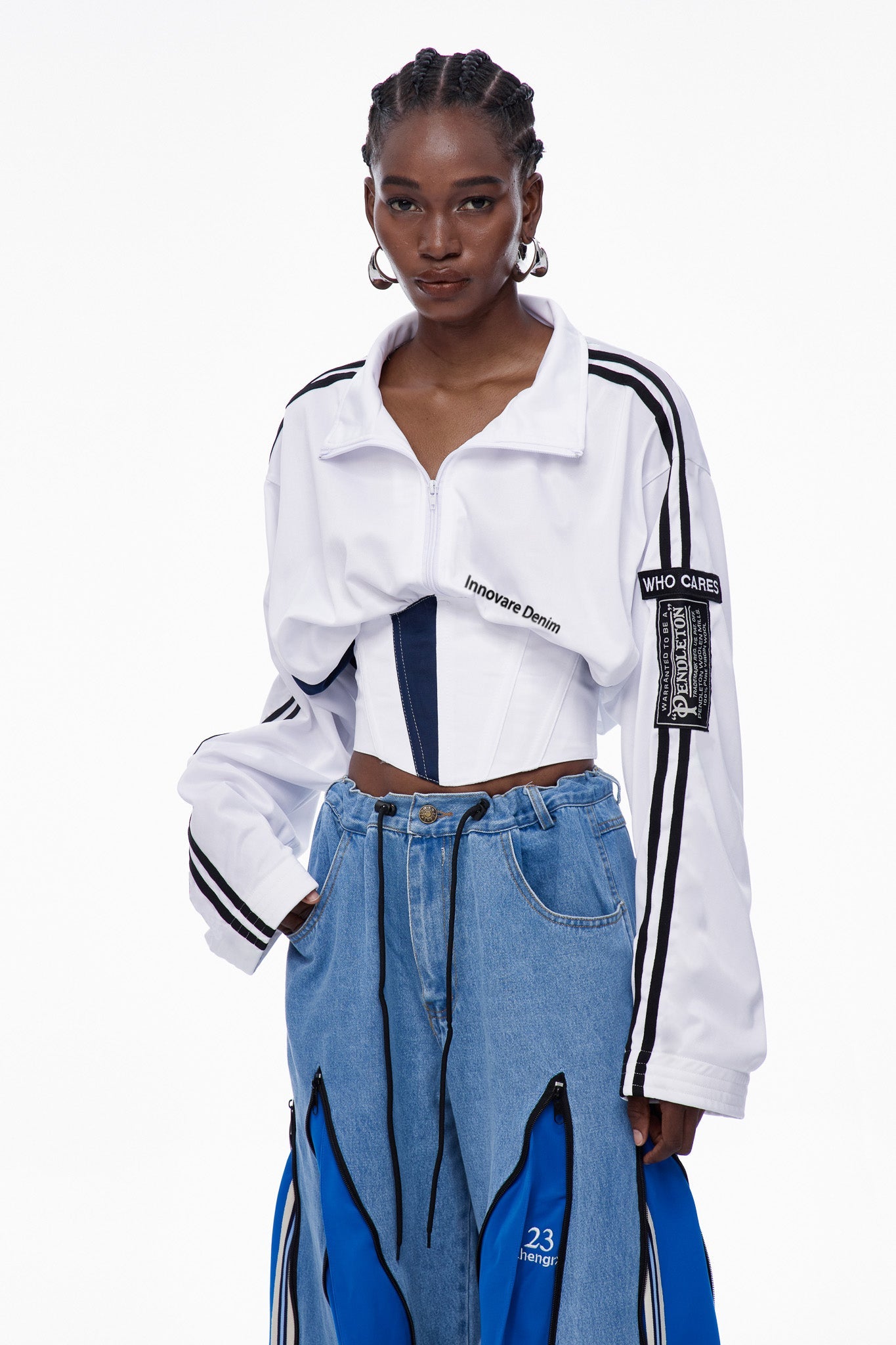 Edelgard Lace Up Corset Top In White