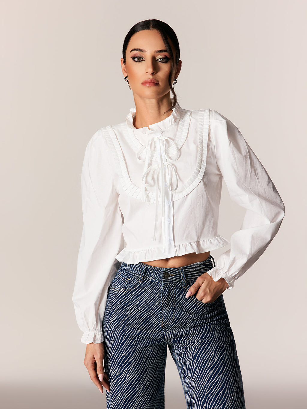 Edeltraut Balloon Sleeve Ruffle Shirt
