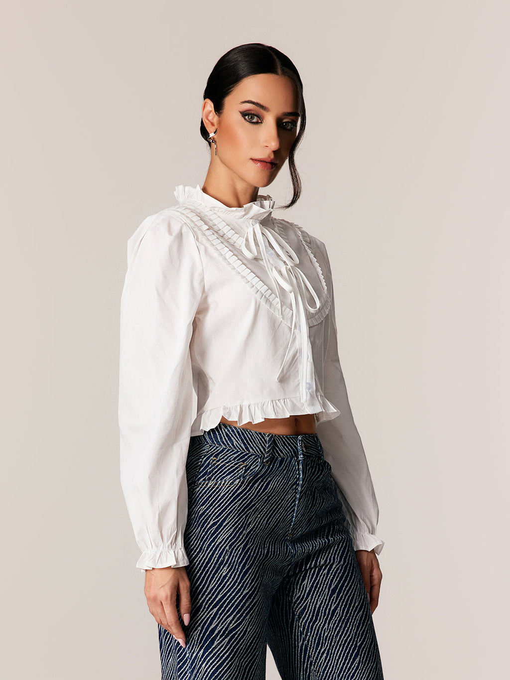 Edeltraut Balloon Sleeve Ruffle Shirt