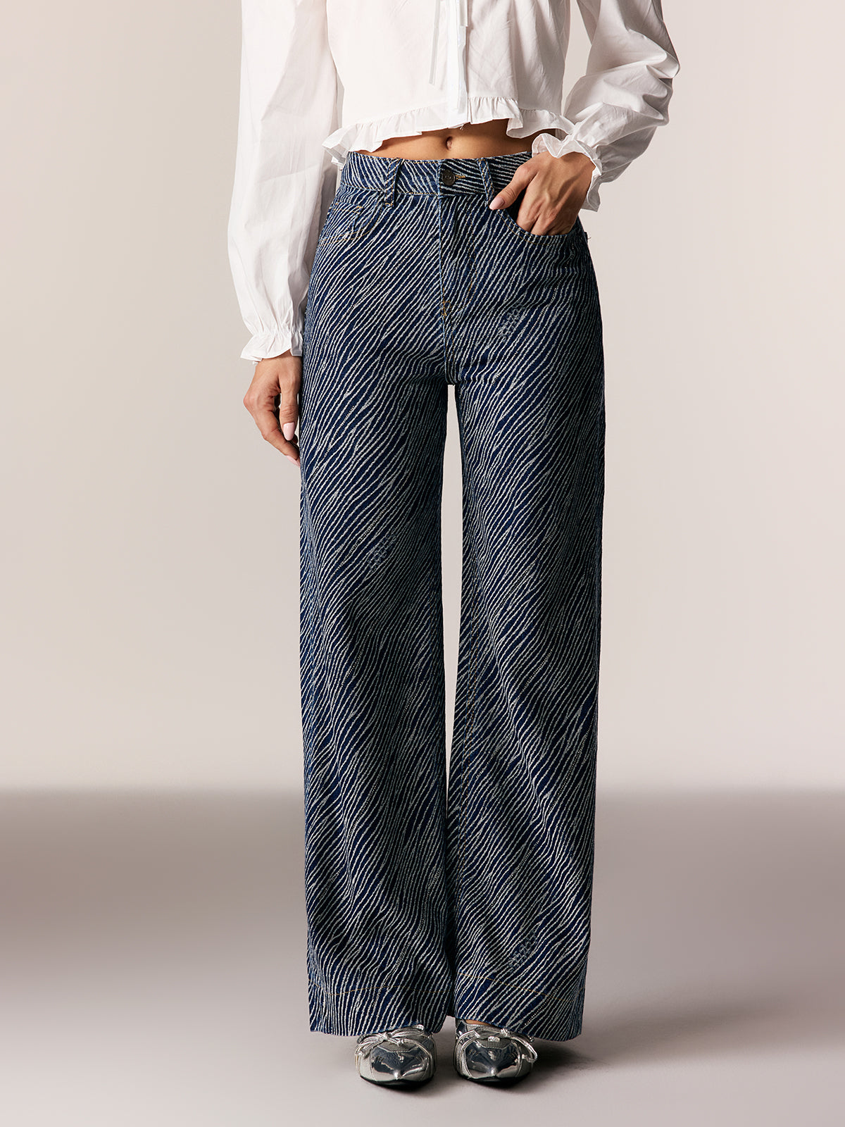 Ederne Stripe Straight Jeans