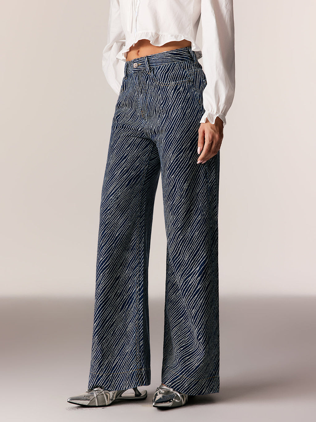 Ederne Stripe Straight Jeans