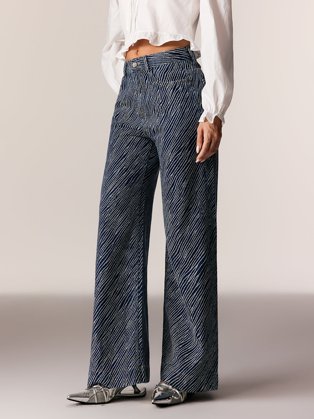 Ederne Stripe Straight Jeans