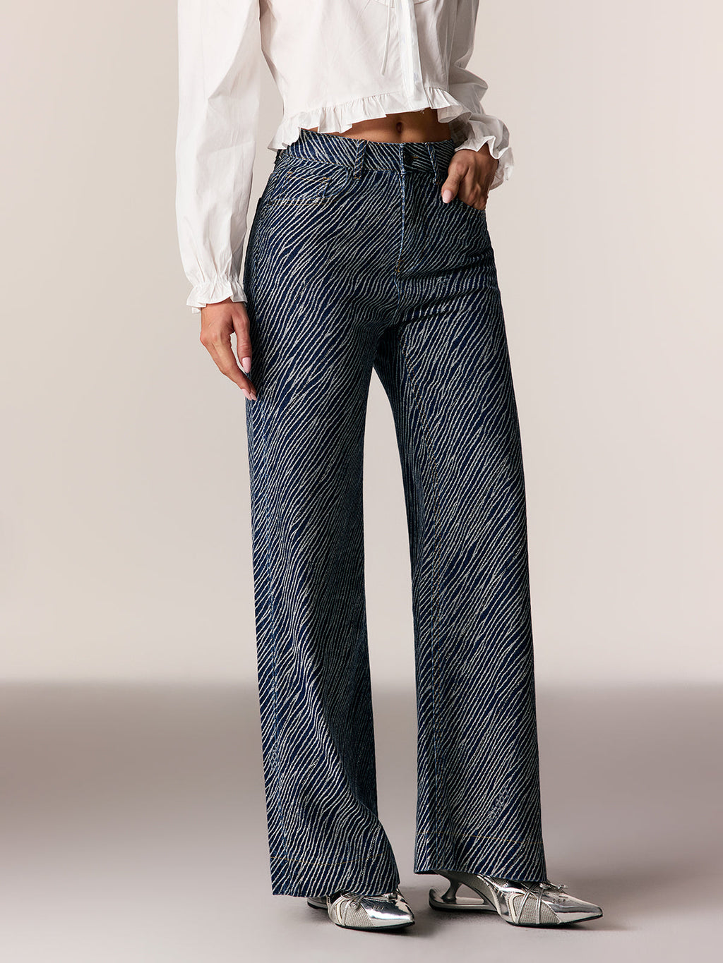 Ederne Stripe Straight Jeans