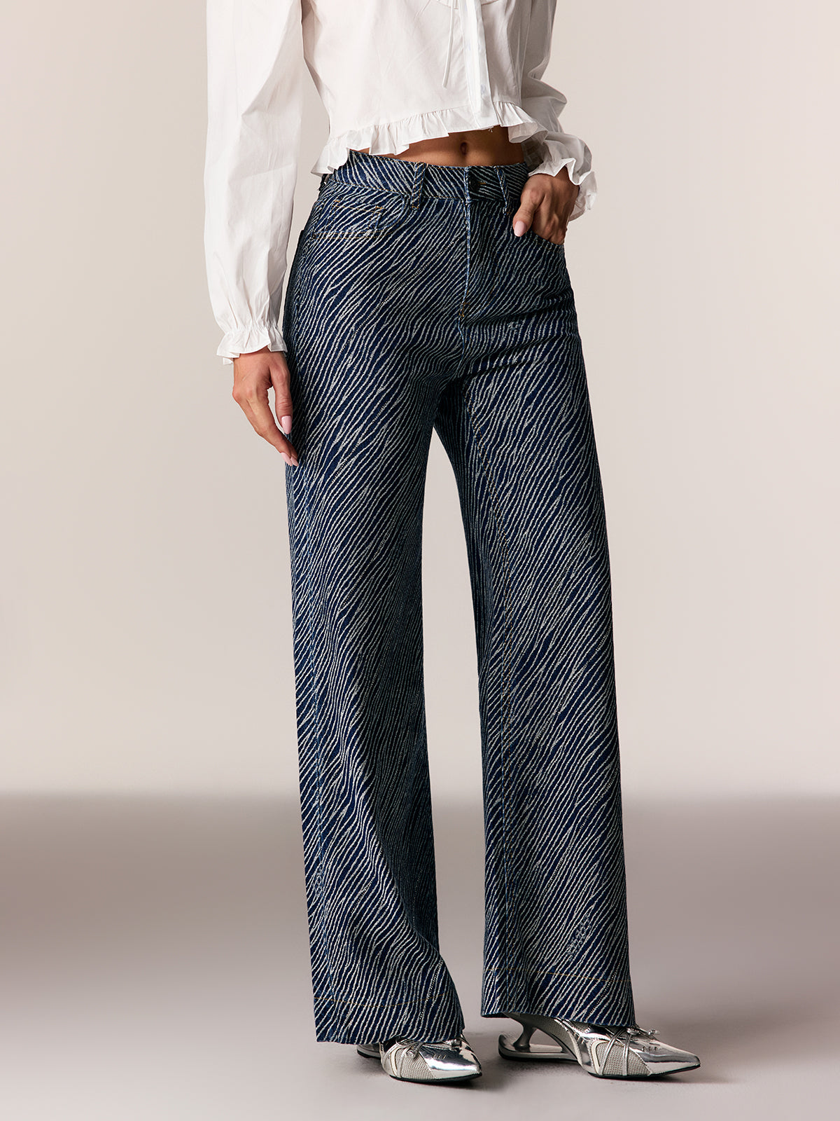 Ederne Stripe Straight Jeans