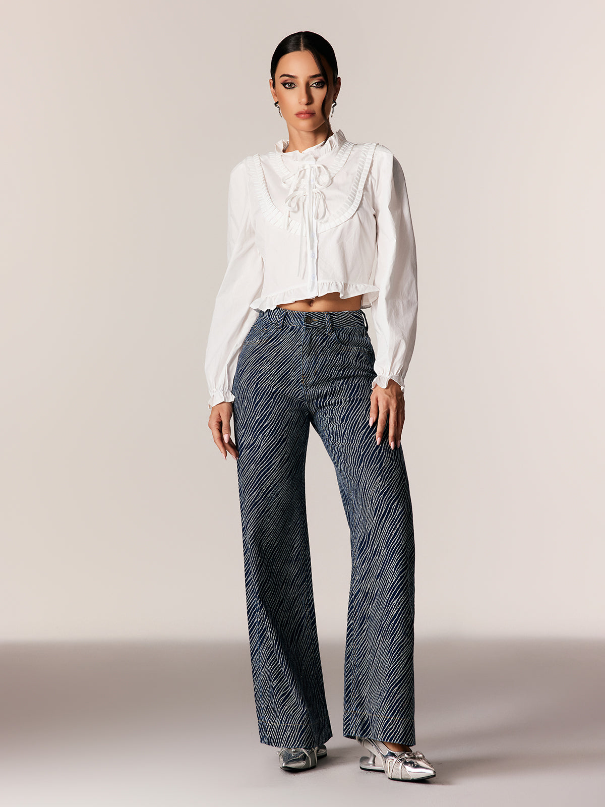 Ederne Stripe Straight Jeans