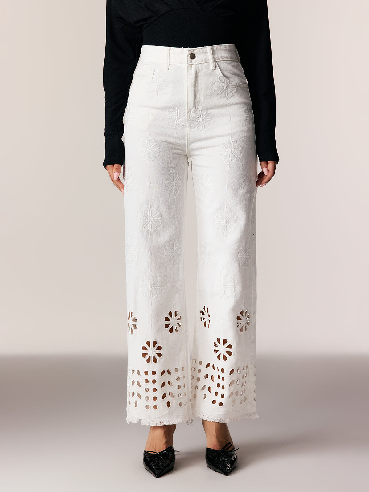Edgar Embroidered Cutout Jeans