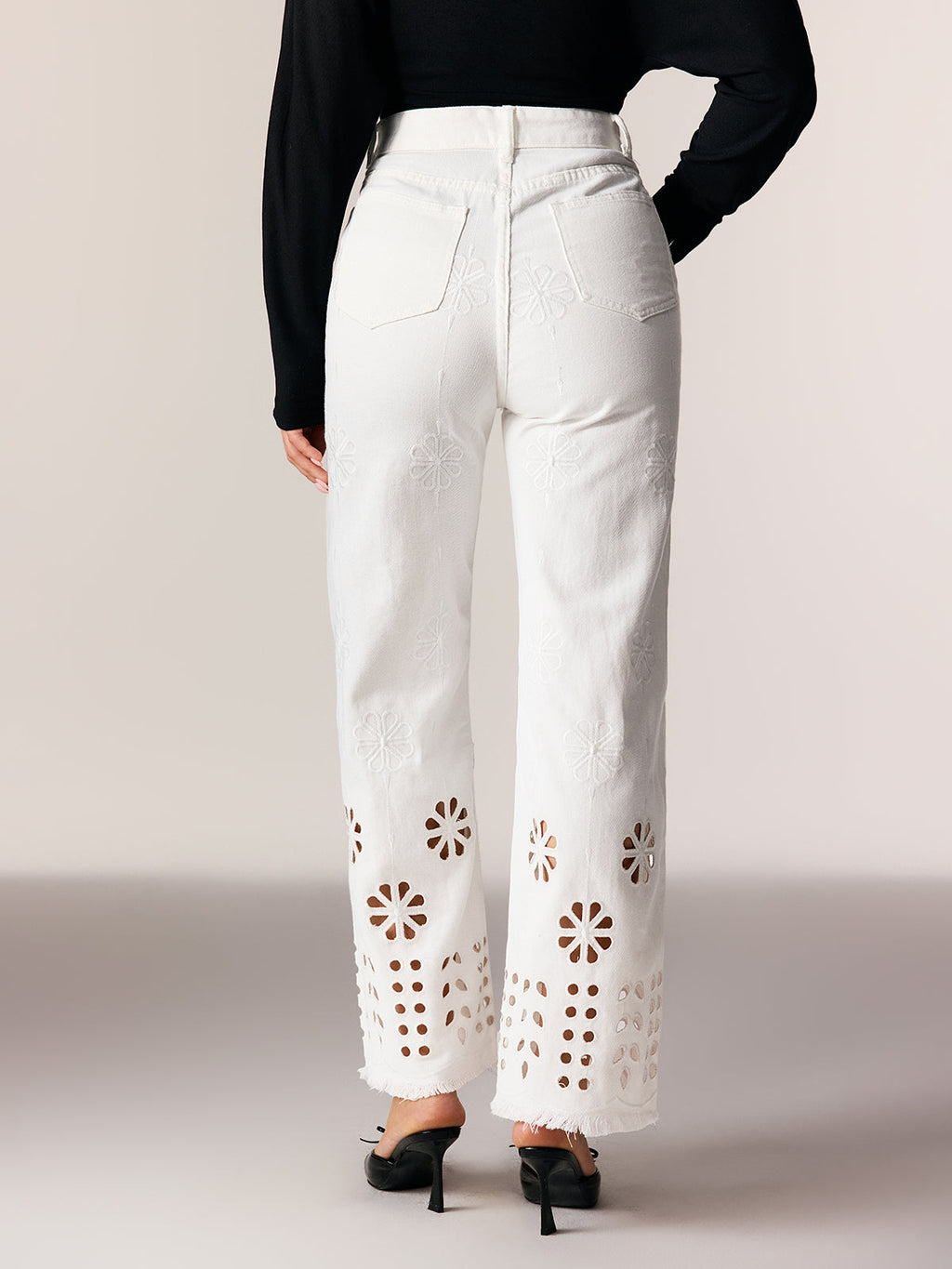 Edgar Embroidered Cutout Jeans
